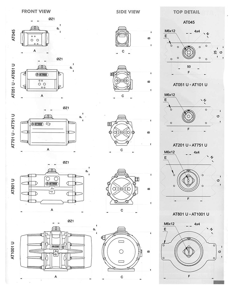 AIRTORQUE氣動執(zhí)行器參數